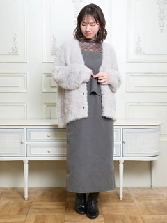 Re-J＆SUPURE(リジェイ＆スプル) |シャギーニットVネックゆるカーディガン