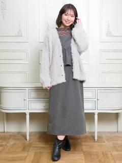 Re-J＆SUPURE(リジェイ＆スプル) |シャギーニットVネックゆるカーディガン