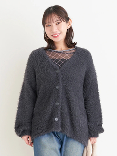 Re-J＆SUPURE(リジェイ＆スプル) |シャギーニットVネックゆるカーディガン