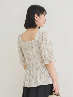 Re-J＆SUPURE(リジェイ＆スプル) |【WEB限定】花柄シャーリングリボンブラウス