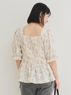 Re-J＆SUPURE(リジェイ＆スプル) |【WEB限定】花柄シャーリングリボンブラウス
