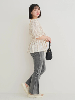 Re-J＆SUPURE(リジェイ＆スプル) |【WEB限定】花柄シャーリングリボンブラウス