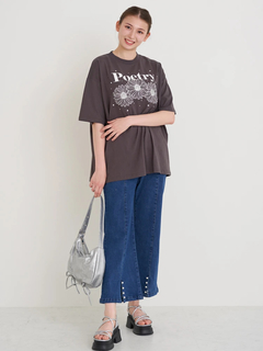 Re-J＆SUPURE(リジェイ＆スプル) |フラワー刺繍×ラインストーンTシャツ