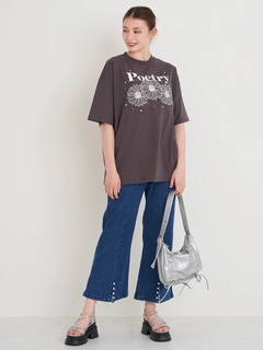 Re-J＆SUPURE(リジェイ＆スプル) |フラワー刺繍×ラインストーンTシャツ