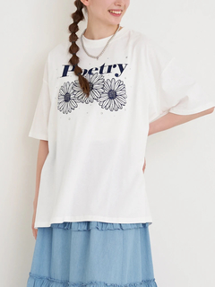 Re-J＆SUPURE(リジェイ＆スプル) |フラワー刺繍×ラインストーンTシャツ