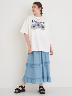 Re-J＆SUPURE(リジェイ＆スプル) |フラワー刺繍×ラインストーンTシャツ