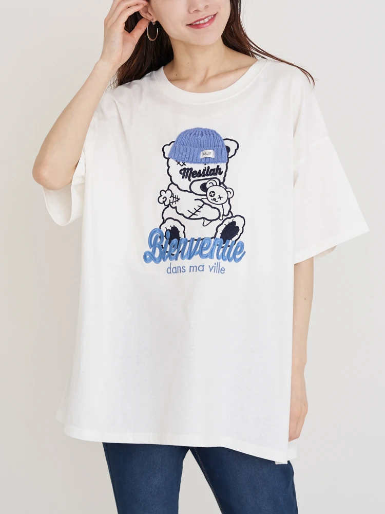 Re-J＆SUPURE(リジェイ＆スプル) |ニット帽クマ刺繍Tシャツ