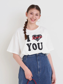 Re-J＆SUPURE(リジェイ＆スプル) |ハートレース刺繍ロゴプリントTシャツ