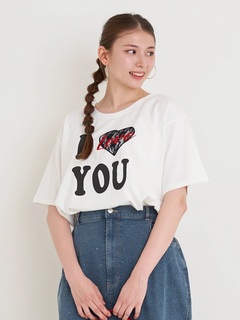 Re-J＆SUPURE(リジェイ＆スプル) |ハートレース刺繍ロゴプリントTシャツ