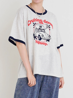 Re-J＆SUPURE(リジェイ＆スプル) |ドライブハンバーガープリントリンガーTシャツ