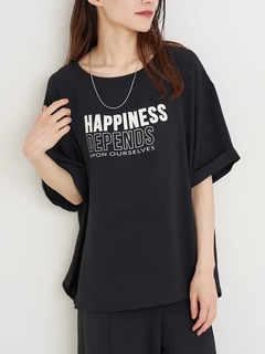 Re-J＆SUPURE(リジェイ＆スプル) |【接触冷感・吸水速乾】シボサテン５分袖ロゴTシャツ（セットアップ可）