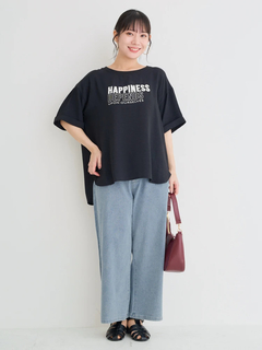 Re-J＆SUPURE(リジェイ＆スプル) |【接触冷感・吸水速乾】シボサテン５分袖ロゴTシャツ（セットアップ可）
