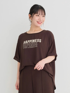 Re-J＆SUPURE(リジェイ＆スプル) |【接触冷感・吸水速乾】シボサテン５分袖ロゴTシャツ（セットアップ可）