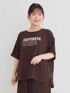 Re-J＆SUPURE(リジェイ＆スプル) |【接触冷感・吸水速乾】シボサテン５分袖ロゴTシャツ（セットアップ可）