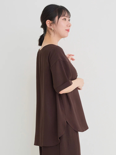 Re-J＆SUPURE(リジェイ＆スプル) |【接触冷感・吸水速乾】シボサテン５分袖ロゴTシャツ（セットアップ可）