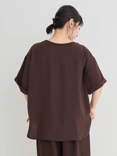 Re-J＆SUPURE(リジェイ＆スプル) |【接触冷感・吸水速乾】シボサテン５分袖ロゴTシャツ（セットアップ可）