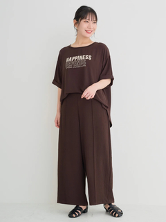 Re-J＆SUPURE(リジェイ＆スプル) |【接触冷感・吸水速乾】シボサテン５分袖ロゴTシャツ（セットアップ可）