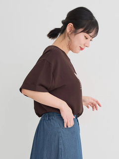 Re-J＆SUPURE(リジェイ＆スプル) |【接触冷感・吸水速乾】シボサテン５分袖ロゴTシャツ（セットアップ可）