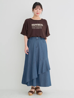 Re-J＆SUPURE(リジェイ＆スプル) |【接触冷感・吸水速乾】シボサテン５分袖ロゴTシャツ（セットアップ可）