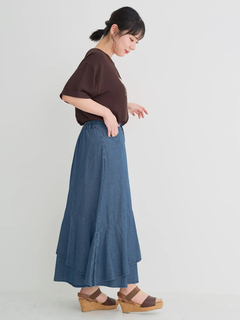 Re-J＆SUPURE(リジェイ＆スプル) |【接触冷感・吸水速乾】シボサテン５分袖ロゴTシャツ（セットアップ可）