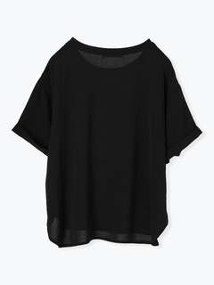 Re-J＆SUPURE(リジェイ＆スプル) |【接触冷感・吸水速乾】シボサテン５分袖ロゴTシャツ（セットアップ可）