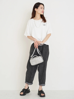 Re-J＆SUPURE(リジェイ＆スプル) |【接触冷感・吸水速乾】シボサテン胸ロゴTシャツ（セットアップ可）