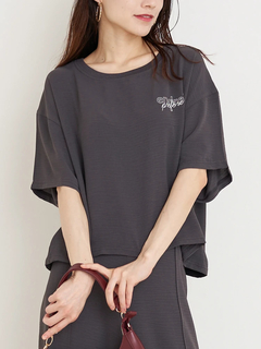 Re-J＆SUPURE(リジェイ＆スプル) |【接触冷感・吸水速乾】シボサテン胸ロゴTシャツ（セットアップ可）