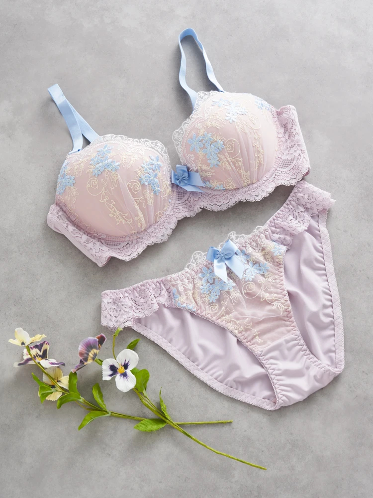 D85-I95］フラワーアーチブラ＆ショーツ(モールドカップ)（大きい