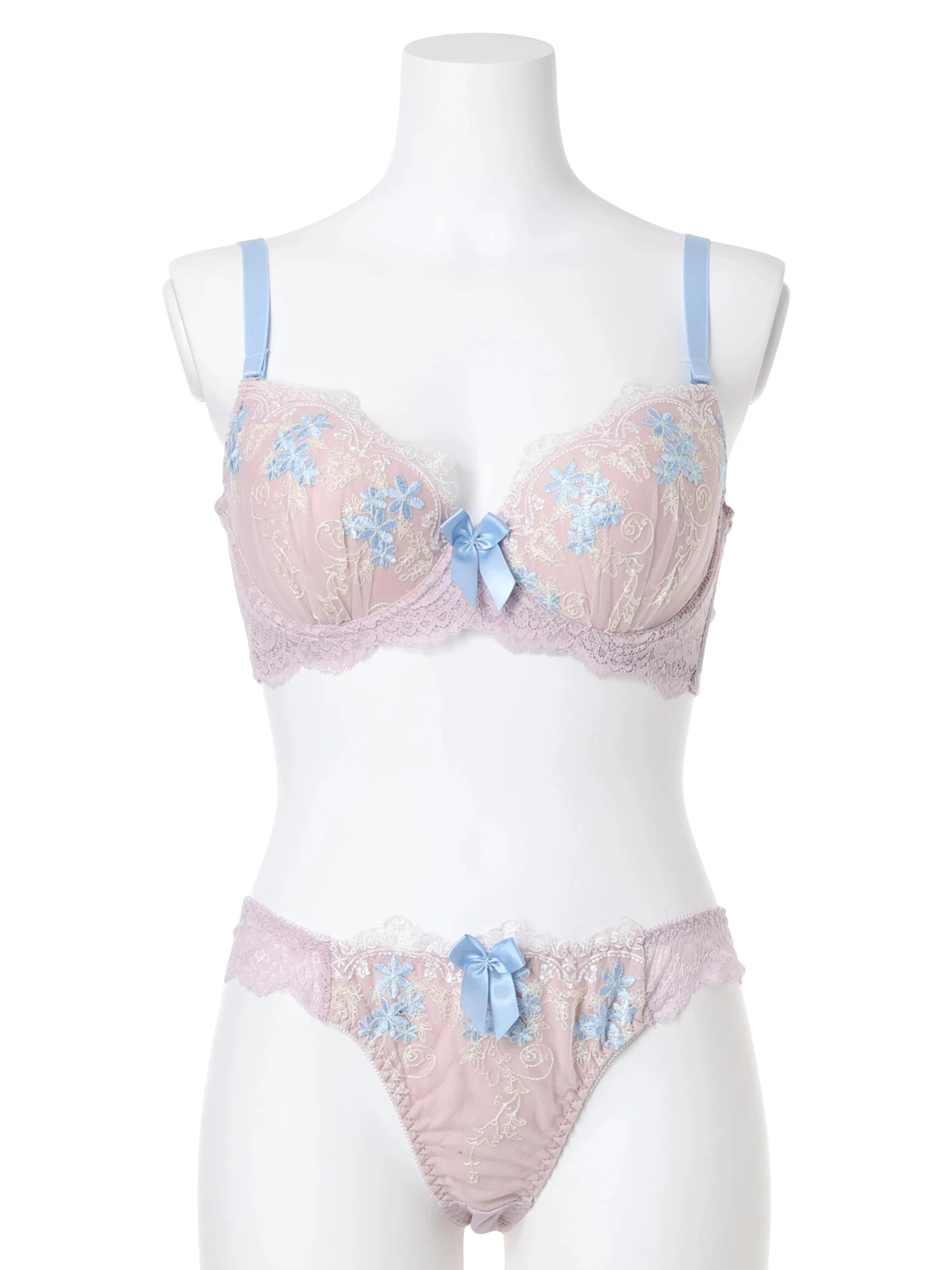 D85-I95］フラワーアーチブラ＆ショーツ(モールドカップ)（大きい