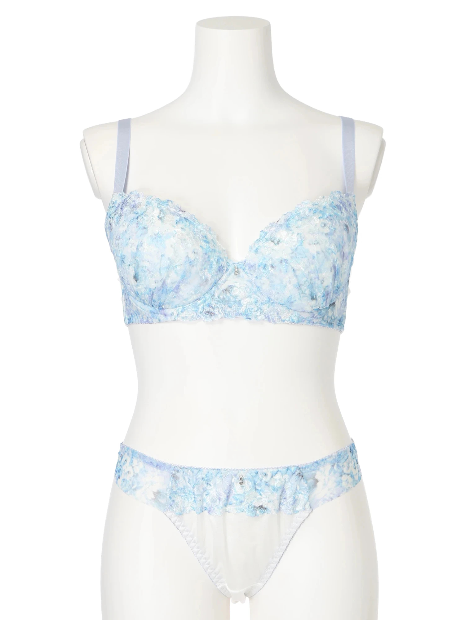 D85-I95]ロージーフラワープリントブラ＆ショーツ(バイリーン