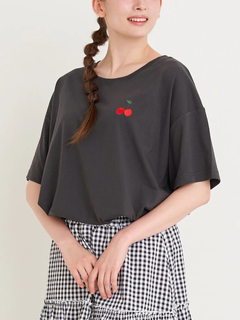 Re-J＆SUPURE(リジェイ＆スプル) |チェリー刺繍Tシャツ（無地・ボーダー柄）