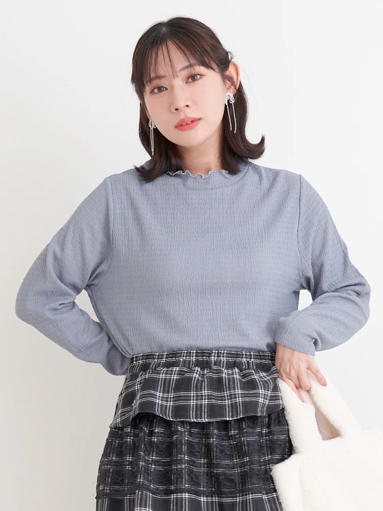 Re-J＆SUPURE(リジェイ＆スプル) |カットシャーリングプチハイネックトップス