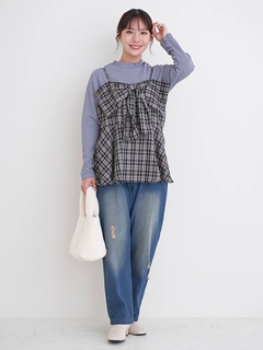 Re-J＆SUPURE(リジェイ＆スプル) |カットシャーリングプチハイネックトップス