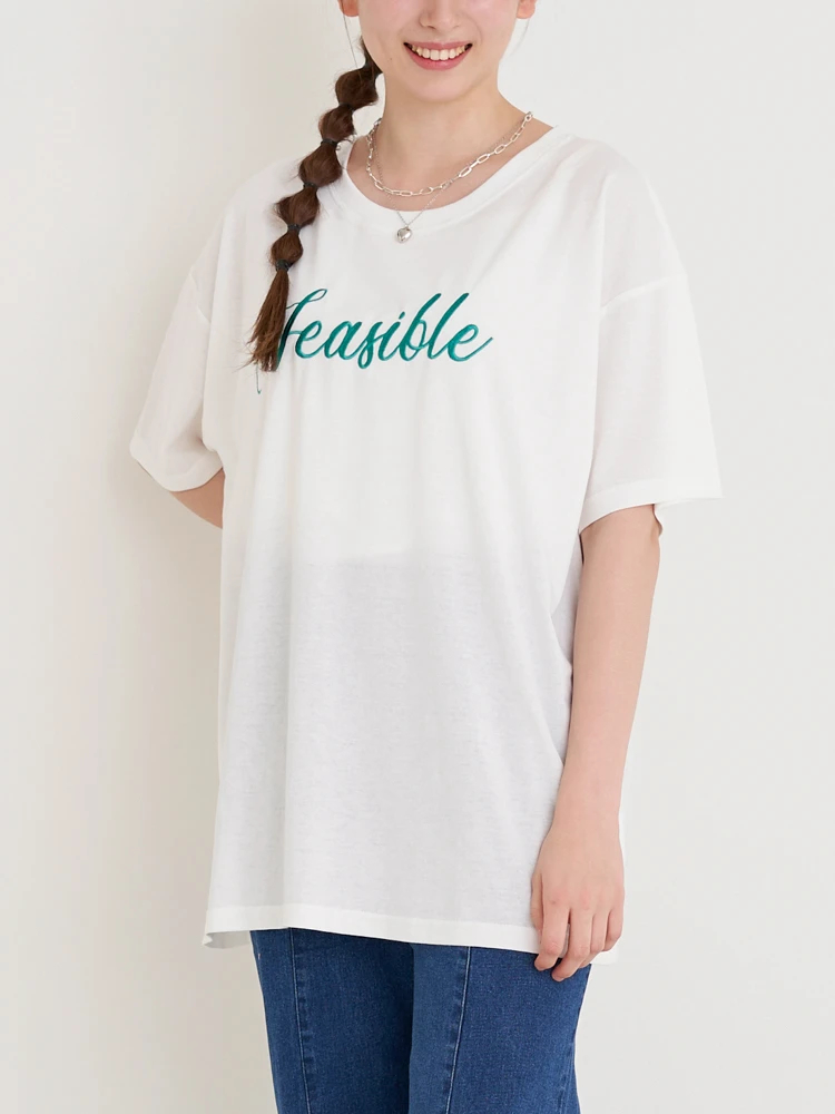 Re-J＆SUPURE(リジェイ＆スプル) |前後筆記体ロゴ刺繍Tシャツ
