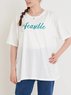 Re-J＆SUPURE(リジェイ＆スプル) |前後筆記体ロゴ刺繍Tシャツ