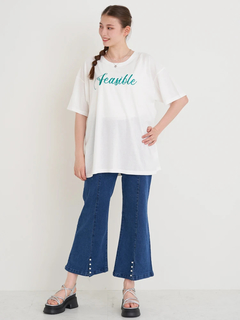 Re-J＆SUPURE(リジェイ＆スプル) |前後筆記体ロゴ刺繍Tシャツ