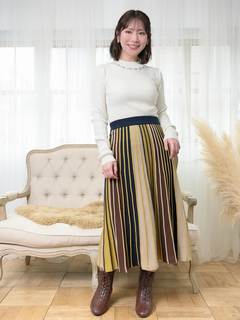 Re-J＆SUPURE(リジェイ＆スプル) |【Komachiコラボ】ストライプニットスカート