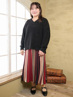 Re-J＆SUPURE(リジェイ＆スプル) |【Komachiコラボ】ストライプニットスカート