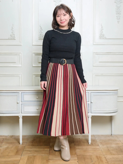 Re-J＆SUPURE(リジェイ＆スプル) |【Komachiコラボ】ストライプニットスカート