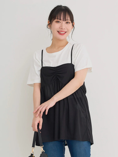 Re-J＆SUPURE(リジェイ＆スプル) |[SET]ギャザーキャミソール×Tシャツ