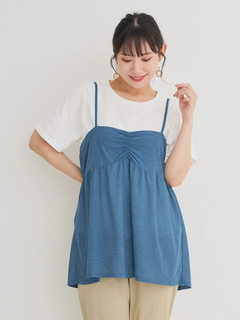 Re-J＆SUPURE(リジェイ＆スプル) |[SET]ギャザーキャミソール×Tシャツ