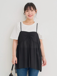 Re-J＆SUPURE(リジェイ＆スプル) |[SET]ギャザーキャミソール×Tシャツ