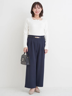 Re-J＆SUPURE(リジェイ＆スプル) |美ラク Wクロスタックワイドパンツ