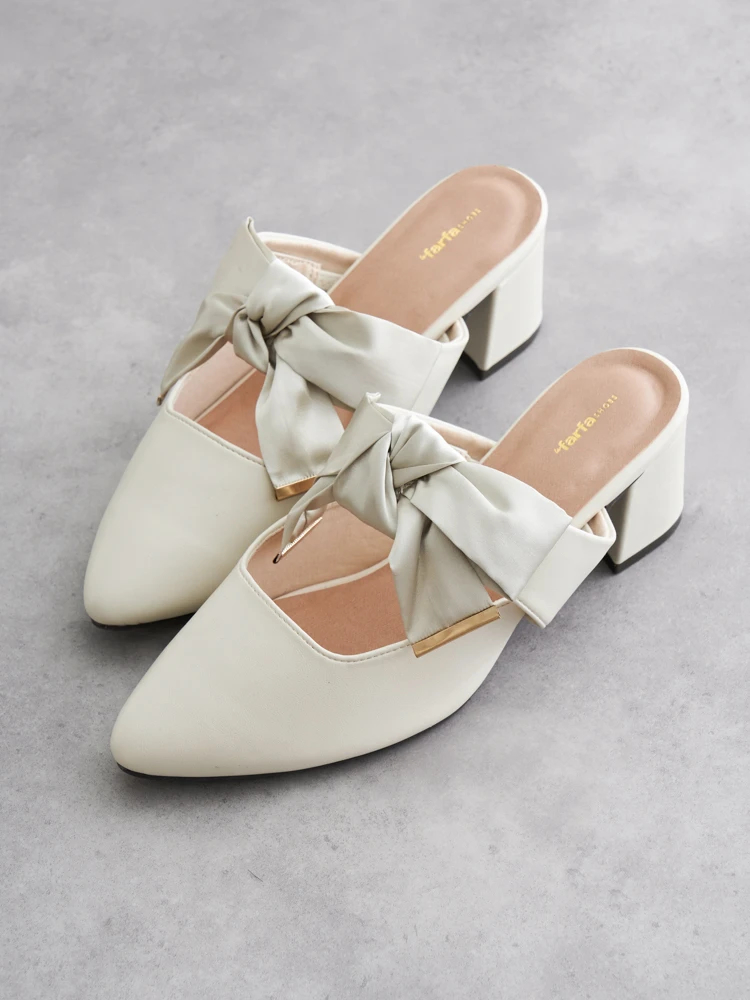 la farfa SHOES/ラ・ファーファシューズ】リボン2WAYミュール（大きい