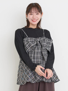 Re-J＆SUPURE(リジェイ＆スプル) |チェック柄リボンビスチェ