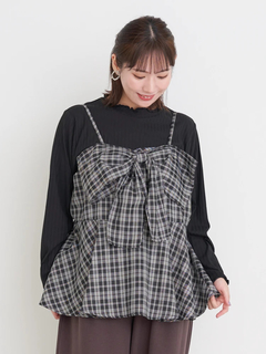 Re-J＆SUPURE(リジェイ＆スプル) |チェック柄リボンビスチェ