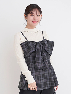 Re-J＆SUPURE(リジェイ＆スプル) |チェック柄リボンビスチェ