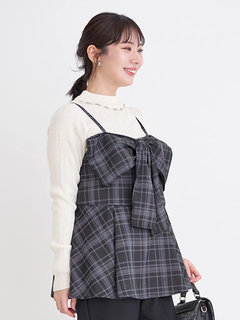 Re-J＆SUPURE(リジェイ＆スプル) |チェック柄リボンビスチェ