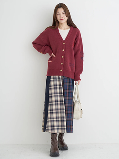 Re-J＆SUPURE(リジェイ＆スプル) |サガラ刺繍ワッペンニットカーディガン