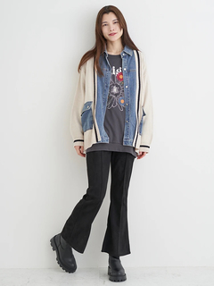 Re-J＆SUPURE(リジェイ＆スプル) |スエードポンチフレアパンツ